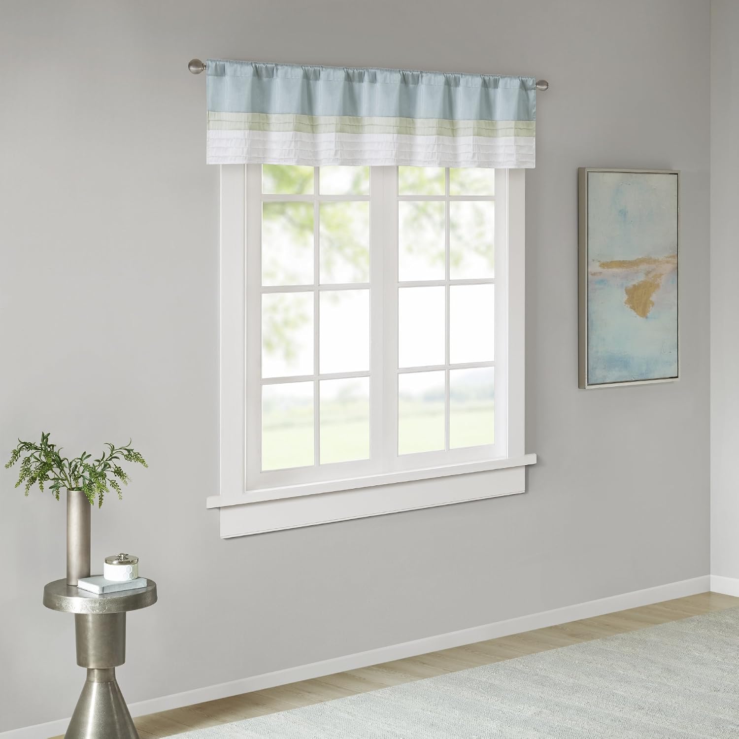Madison Park Amherst Single Panel Faux Silk Rod Pocket Curtain With Privacy Lining for Living Room, Window Drapes for Bedroom and Dorm, 50x18, Green