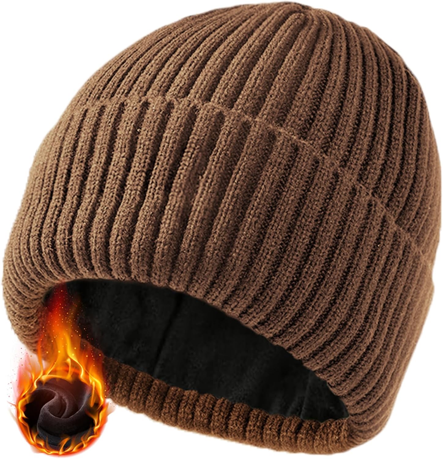 Winter Hats & Black Beanies for Men Women， No-Logo and Fleece-Lined