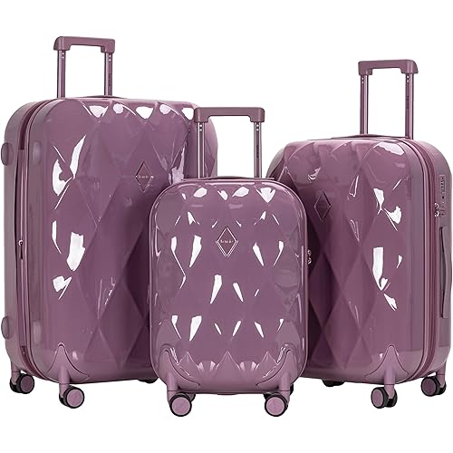 Travelers Club Women's Enchanting 3 Piece Luggage Set, Wistful Mauve