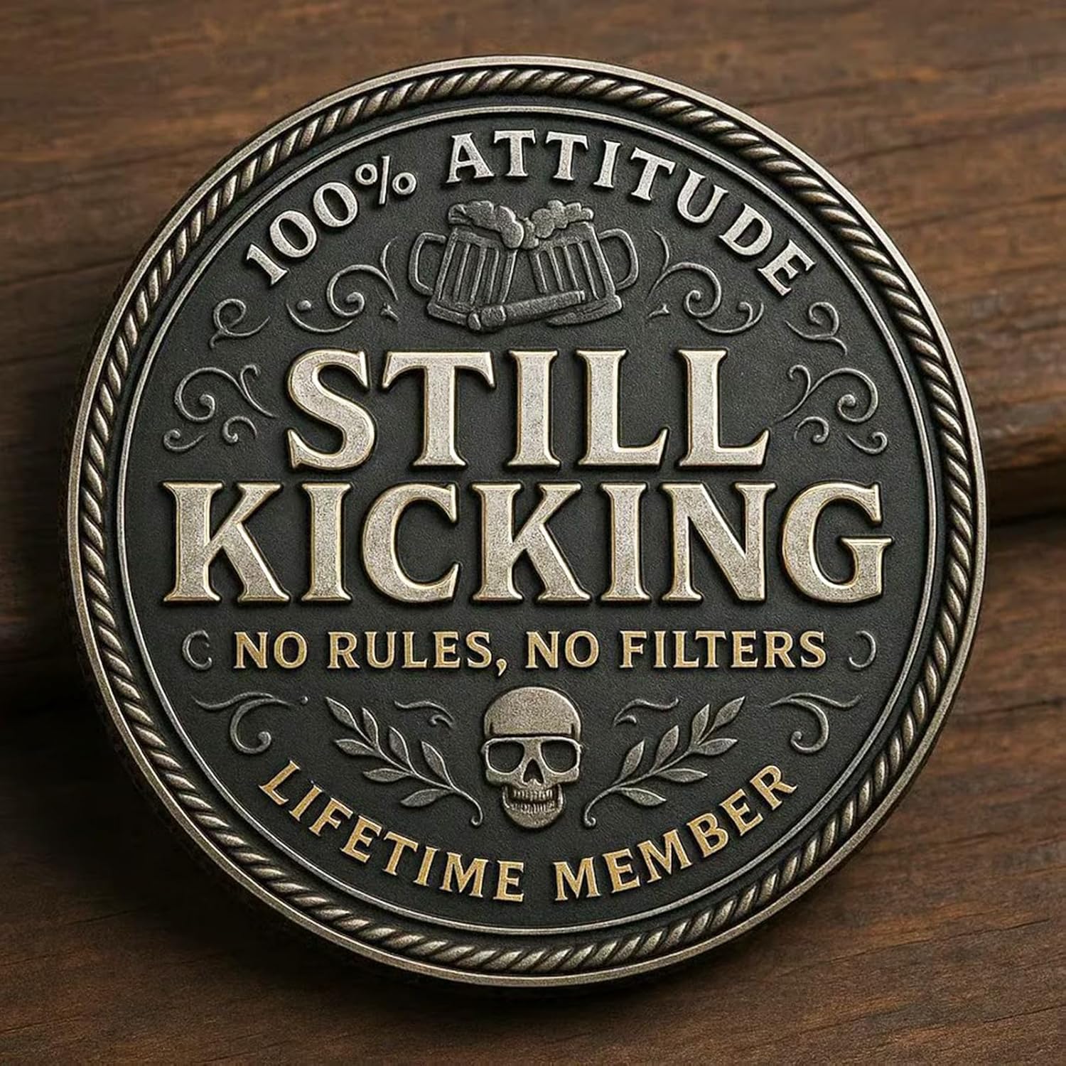 Old F*Ckers Club Coin, 1.77" Metal Funny Challenge Coin, Double-Sided Old Man Club Coin for Retirement/Birthday/Friendship Gag Gift, Adult Humor Collectible Token for Men (A 10 pcs)