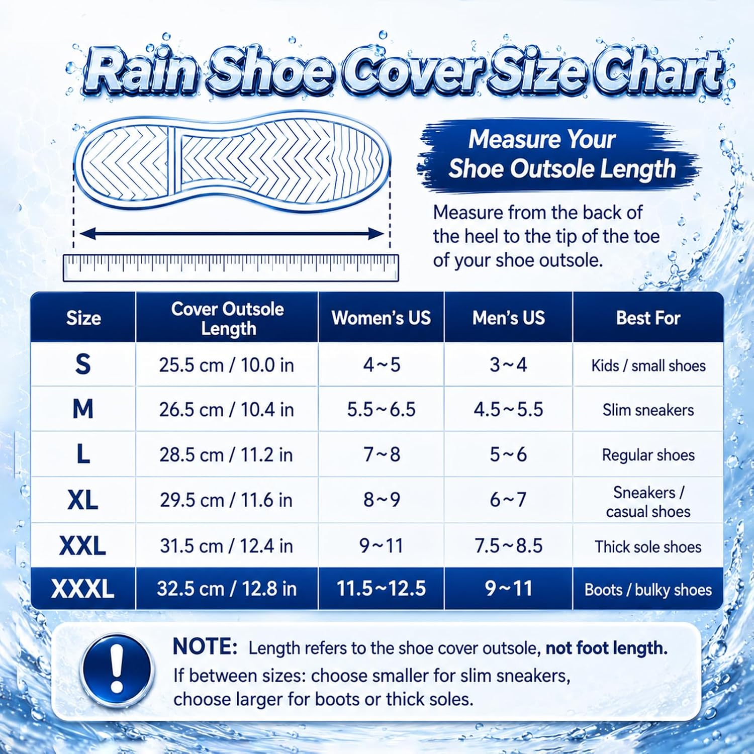 3 Pair Reusable Waterproof Shoe Covers for Rain, Durable Waterproof Rain Shoes Cover for Mud (S~XXXL) image 2
