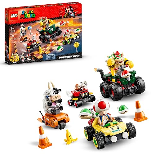LEGO Super Mario: Mario Kart – Bowser's Rumbling Race 72058 | Building Toy for Boys & Girls, Ages 7+, Toy Cars for Kids, Gift for Birthdays, 409 pieces, 4 Mario Figures & 4 Karts
