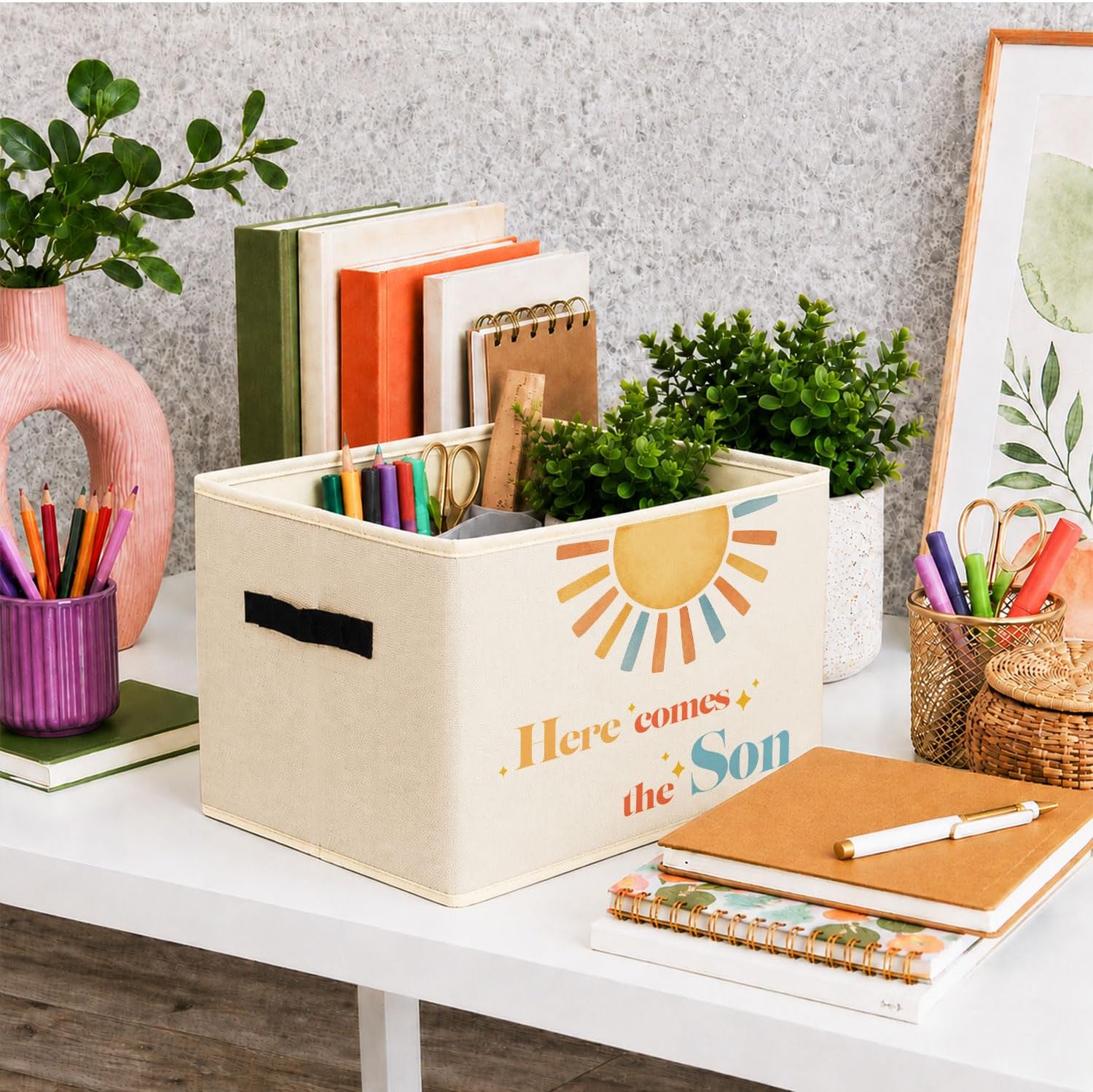 Boho Colorful Sunshine Storage Bins Box image 2