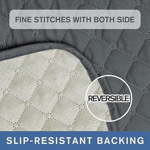 Vista 124 de XINEAGE Funda reclinable resistente al agua, fundas para sofá reclinable de 3 asientos con bolsillos, funda protectora acolchada gruesa para perros