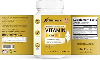 Vitamin D3 K2 Supplement | Bone, Heart & Immune Support | High Absorption, Non-GMO, Gluten-Free | 60 Vegan Capsules