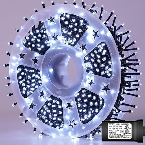 Miniatura 24 de YEGUO Luces de Navidad, tira de 500 luces LED de 165 pies, multicolor, alambre verde, luces parpadeantes para enchufar árbol en interiores y Varios