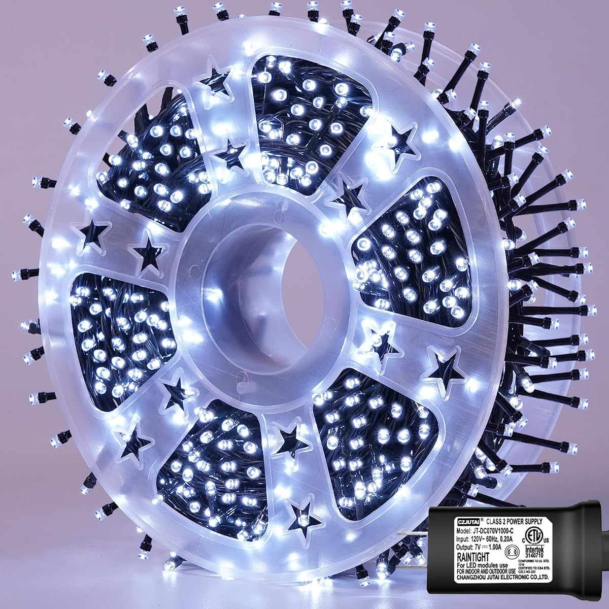 YEGUO 500 LED Christmas Lights Outdoor Waterproof, 165ft Green Wire, White,