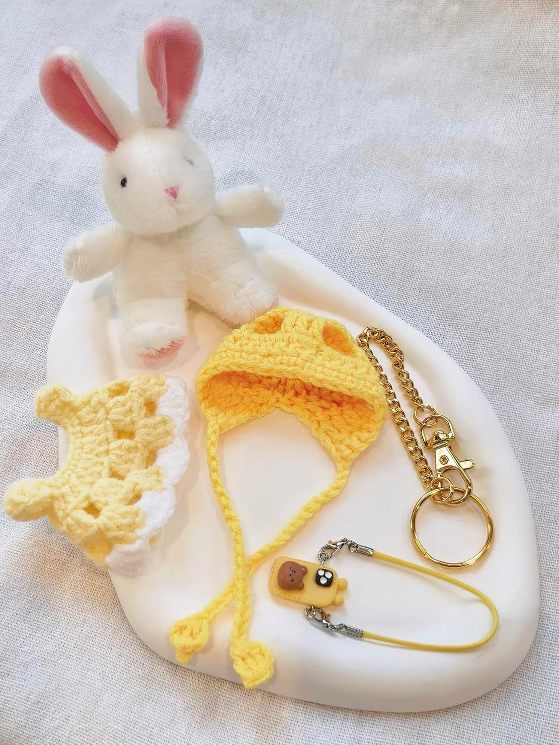 Joedy Cute Bunny Plush Keychain for Women Handbags Backpacks Wallet, Mini Bunny Bag Charms Purse Charms - Image 3