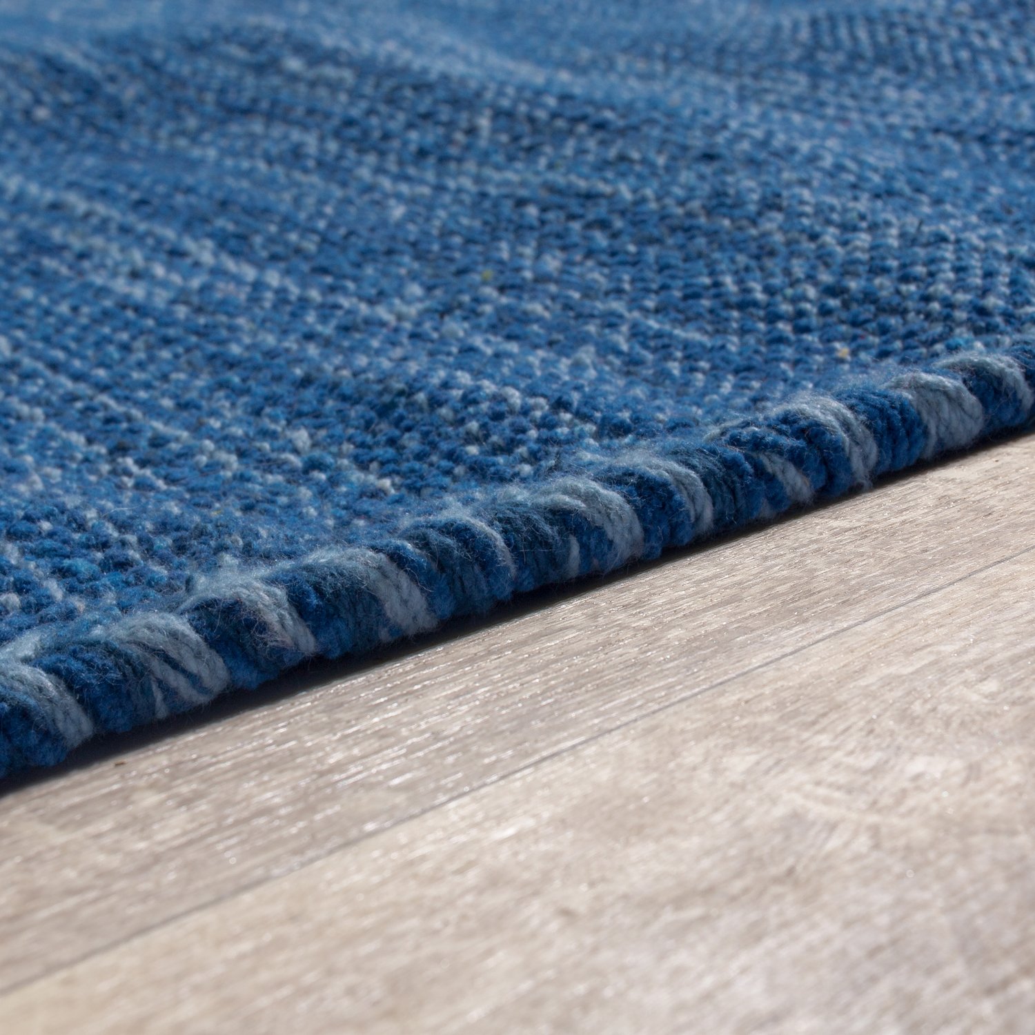 TT Home Tapis Créateur Tapis Tissé Kilim Tissé Main 100% Coton Moderne Chiné Bleu, Dimension:160x220 cm