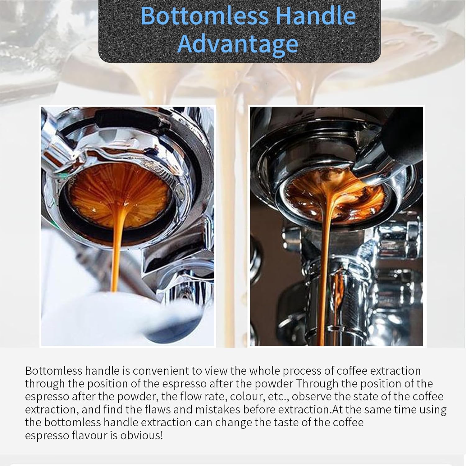 51mm Handle without Base, Suitable for Delonghi Dedica EC680, EC685, SMEG and EUPA Coffee Machines, Replacement Handle Three-Prong Design with Stainless Steel Double Espresso Capacity Filter Basket