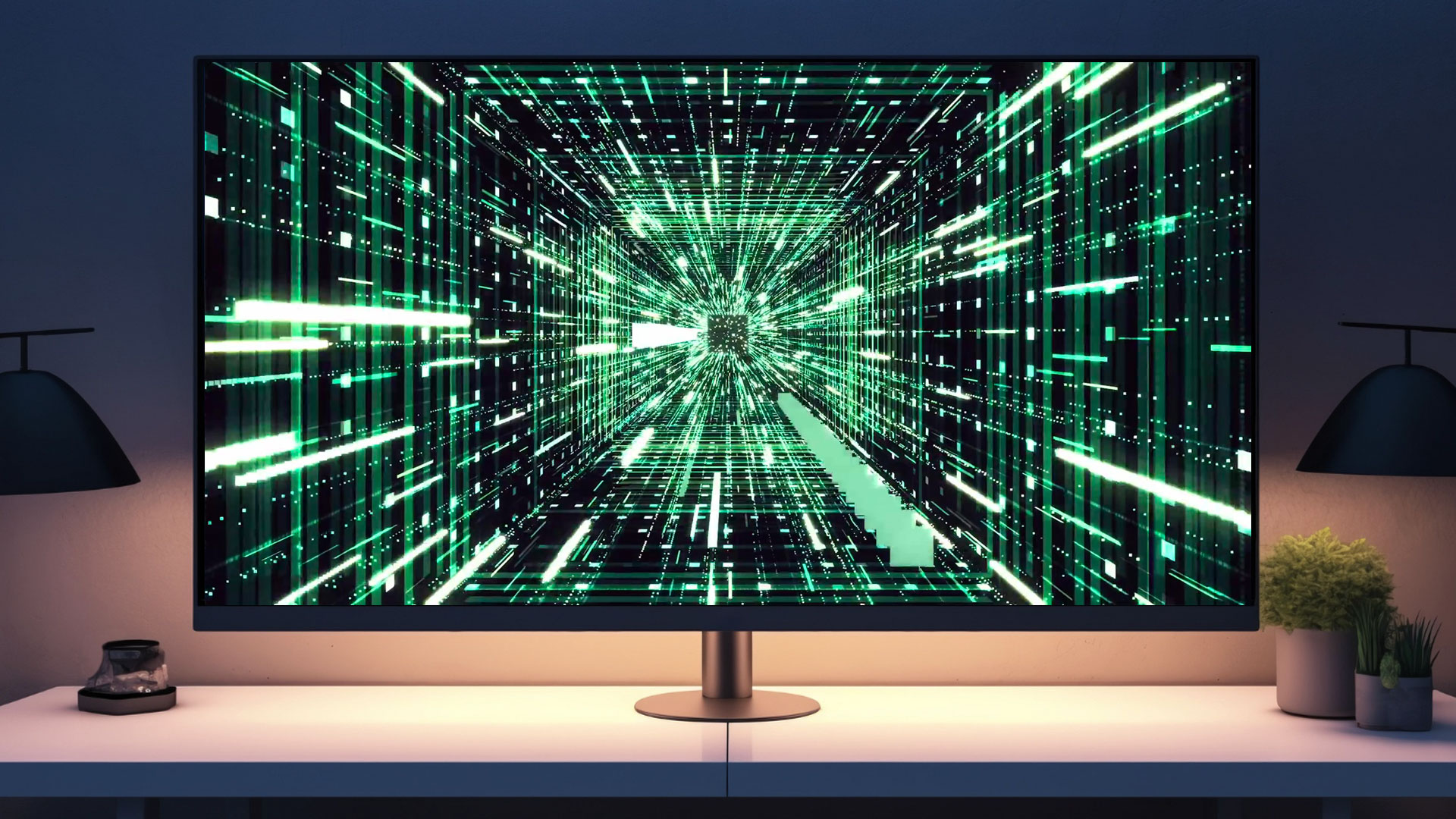 Screensaver Code Glitch Matrix 4K Screensaver – Futuristic Code Rain with Weather, Clock ...