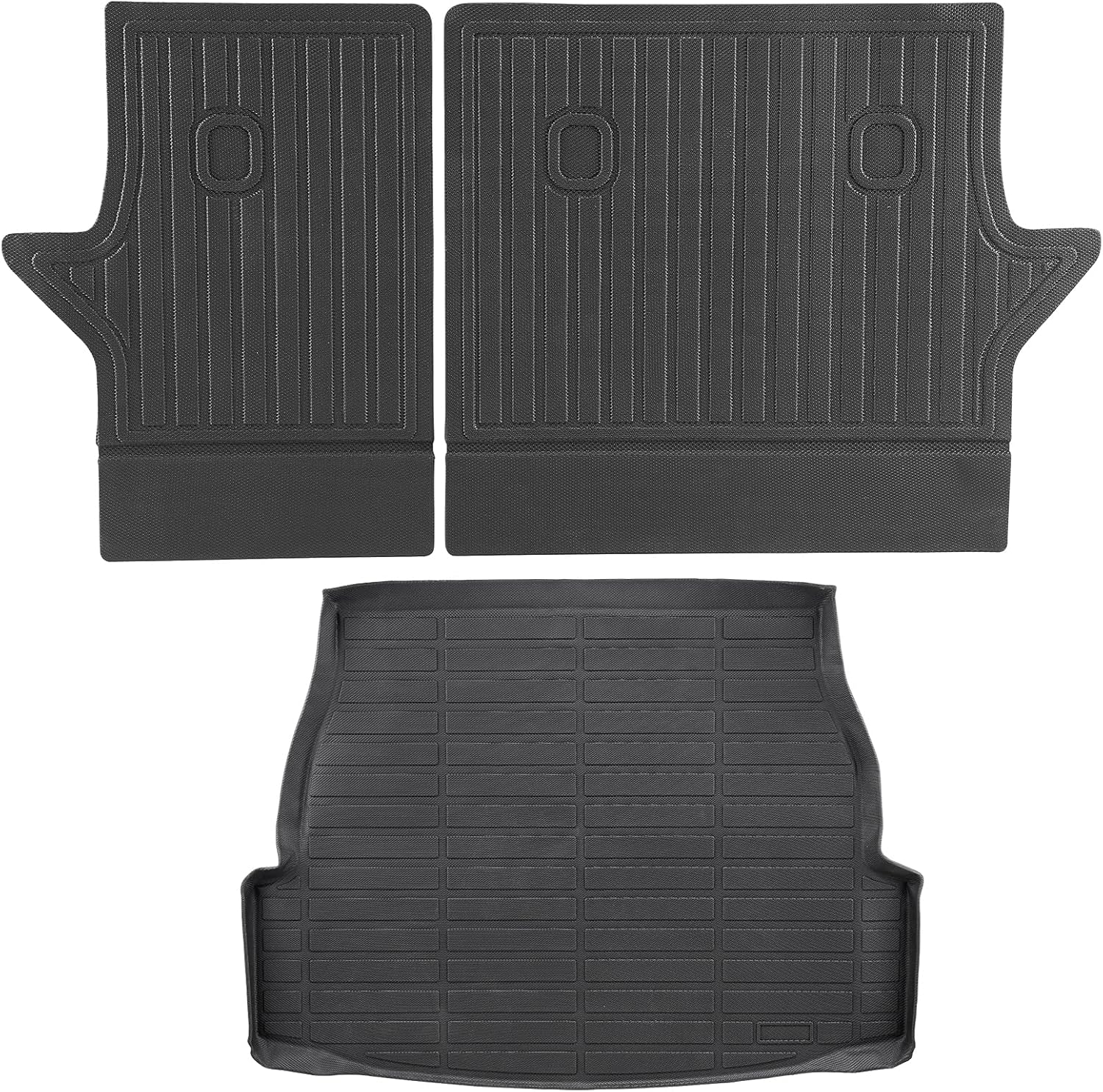 VEVOR Cargo Mats Compatible with Toyota RAV4 2019-2024, Custom Fit TPE Cargo Liner Set for SUVs, Trunk and Rear Back Seat Protector Replacement, Black, Trunk Mat and Backrest Mats
