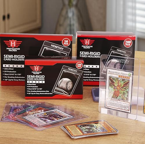 Miniatura 7 de Tarjeteros semirrígidos de 50 quilates para tarjetas intercambiables, fundas para tarjetas con protector de tarjetas de béisbol de 12 pulgada para