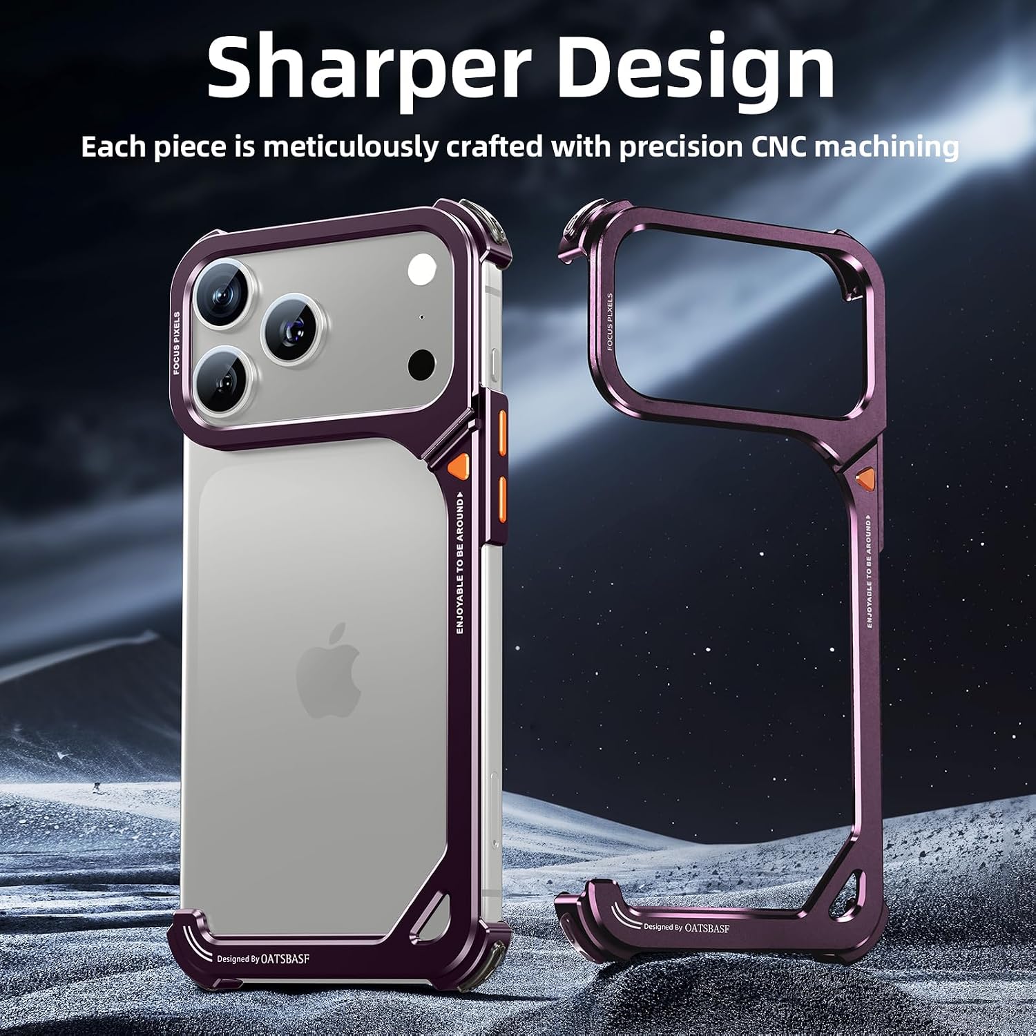 OATSBASF 9 Case for iPhone 18 Pro Bumper Case Metal, Burgundy