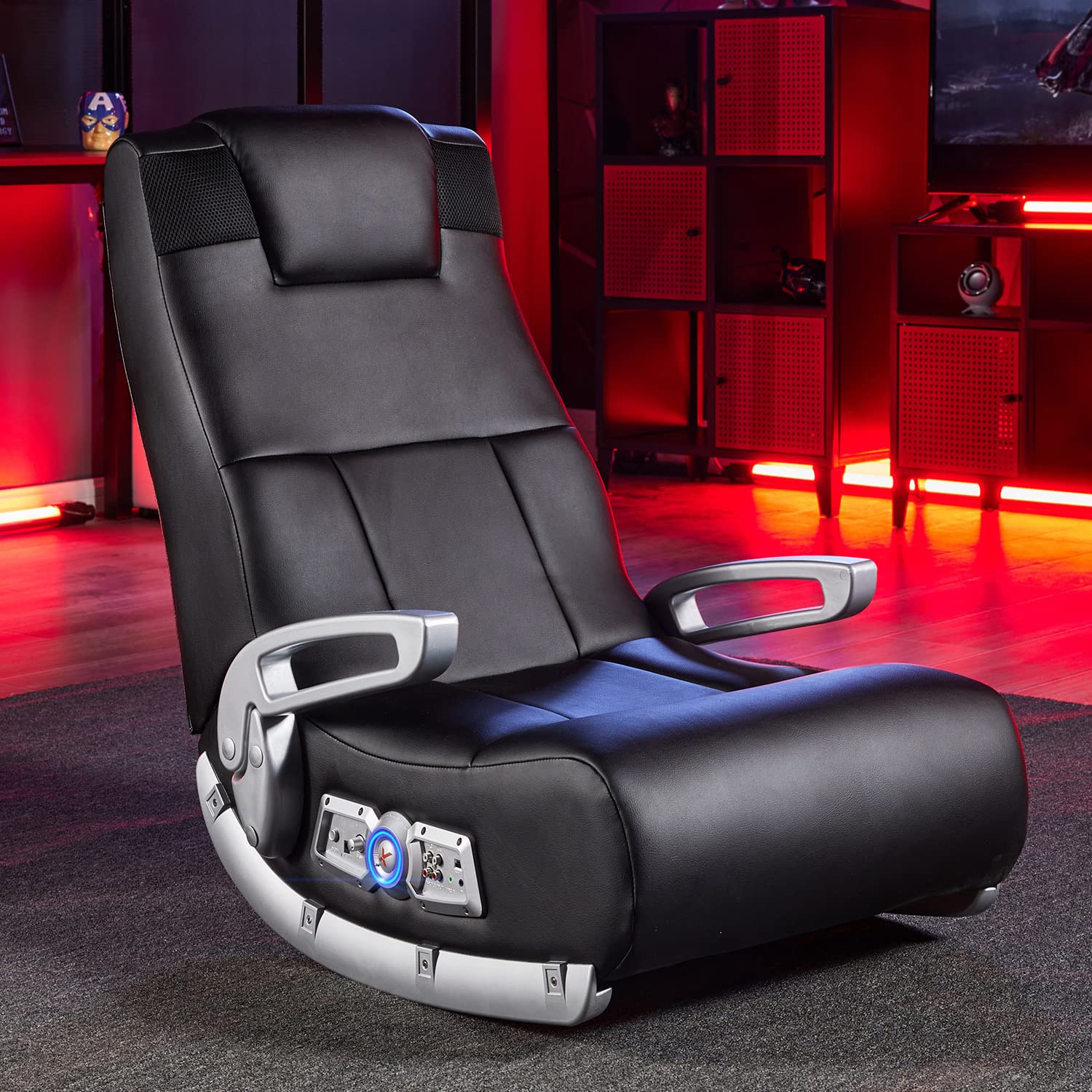 Photo 1 of X Rocker XL Floor Gaming Chair, Use with All Major Gaming Consoles, Mobile, TV, PC, Smart Devices, with Subwoofer, Headrest Mounted Speakers, Foldable