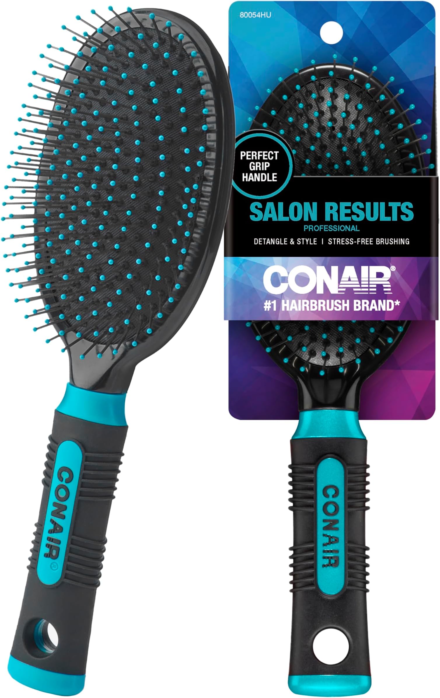 Conair Hair Brush, Detangling, Metal Bristles, Cushion Base, Teal