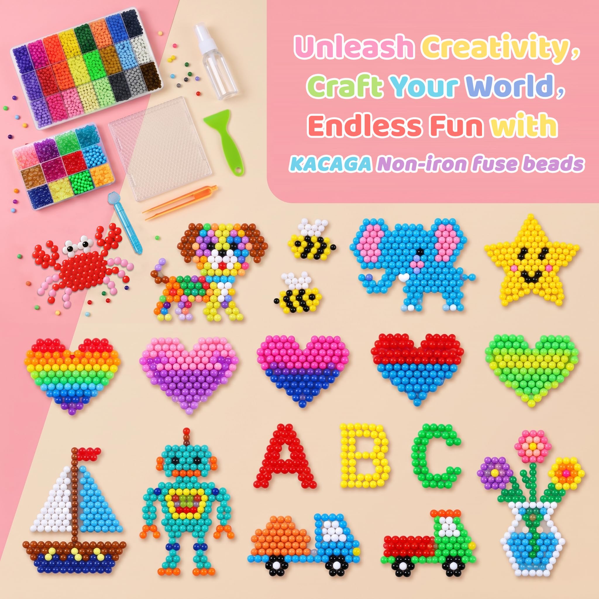 Non-Iron Fuse Beads: 36 Colors - No Iron Needed! -2 Non-Iron Fuse Beads: 36 Colors - No Iron Needed! -2