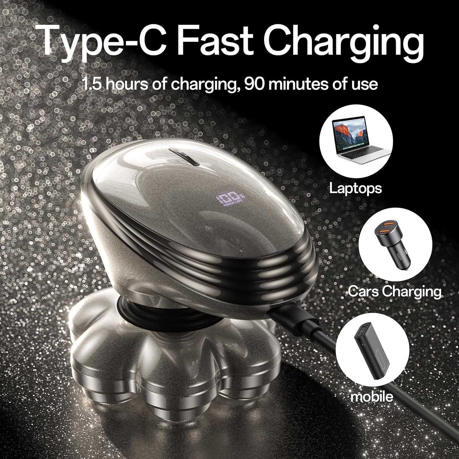 Electric Razor for Men,Head Shavers for Bald Men, 7D Magnetic Electric Shavers for Men, IPX7 Waterproof 5-in-1 Shavers for Men Grooming Kit