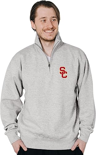 Miniatura 244 de Blue 84 Sudadera con cremallera de un cuarto para hombre de la NCAA Gris