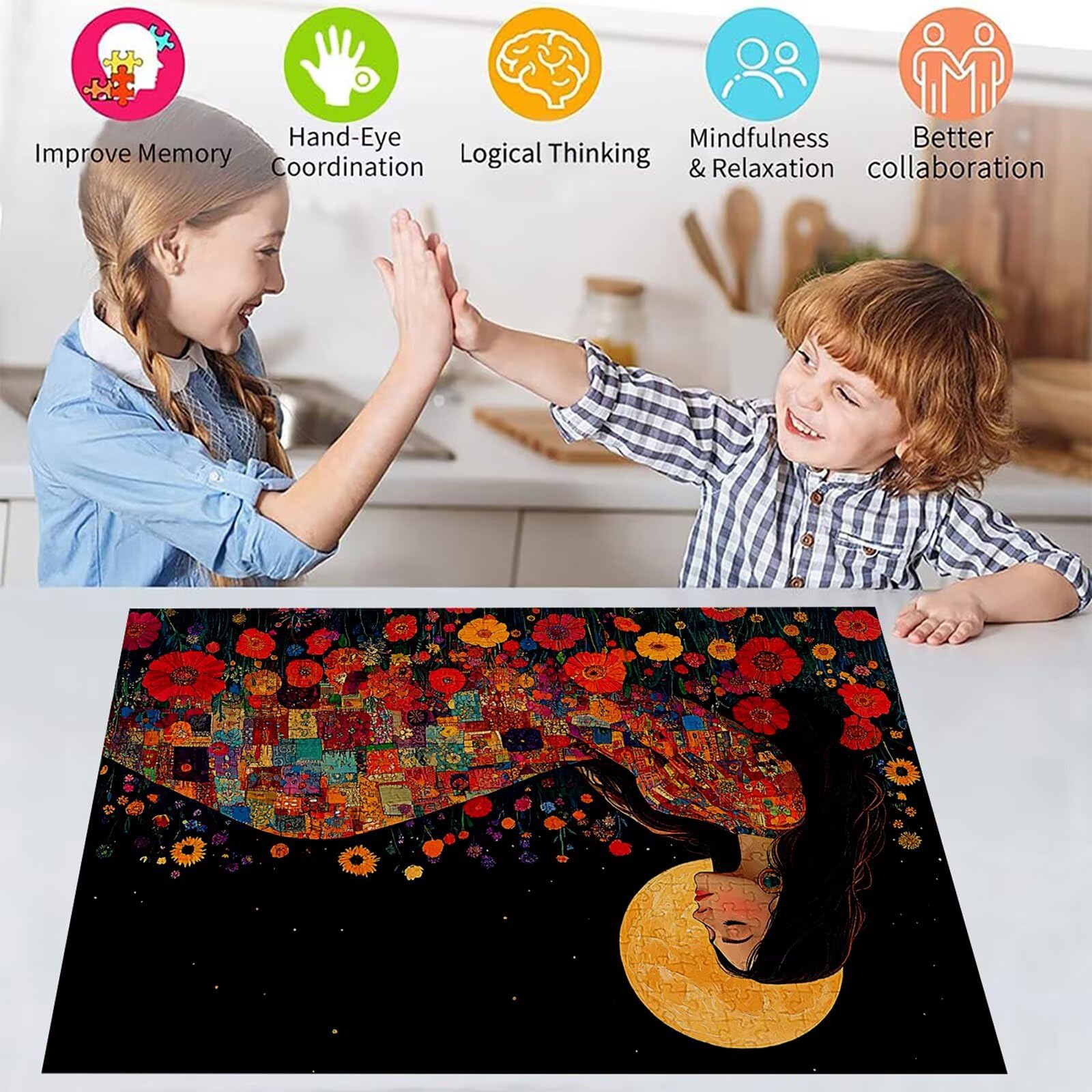 Puzzle 3000 elementów dla kobiet dorosłych kwiaty 122 x 81 cm unikalne rzemiosło klasyczne 3D drewniana układanka do rodzinnych gier biznesowych, układanka do samodzielnego wykonania nawet do