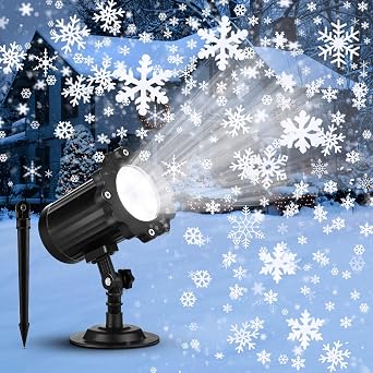 Christmas Projector Light Outdoor Decoration - 2024 New Vivid Snowflake LED IP65 Waterproof Projector Light Adjustable Indoor Outdoor Christmas Party