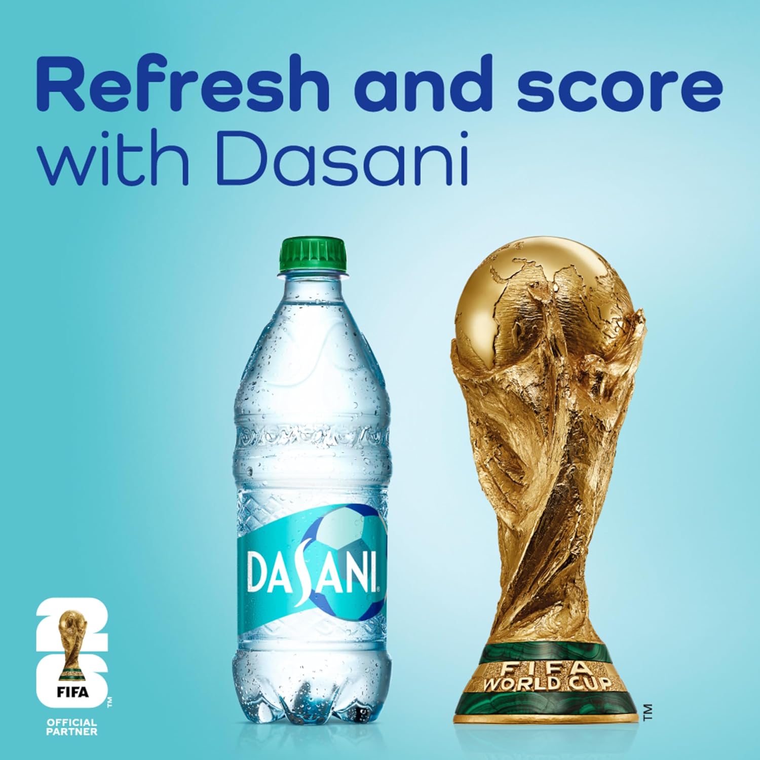 Pouring Dasani water fresh