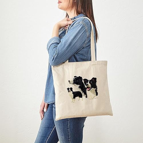 Vista 42 de CafePress Border Collie - Bolsa de lona natural, bolsa de compras reutilizable