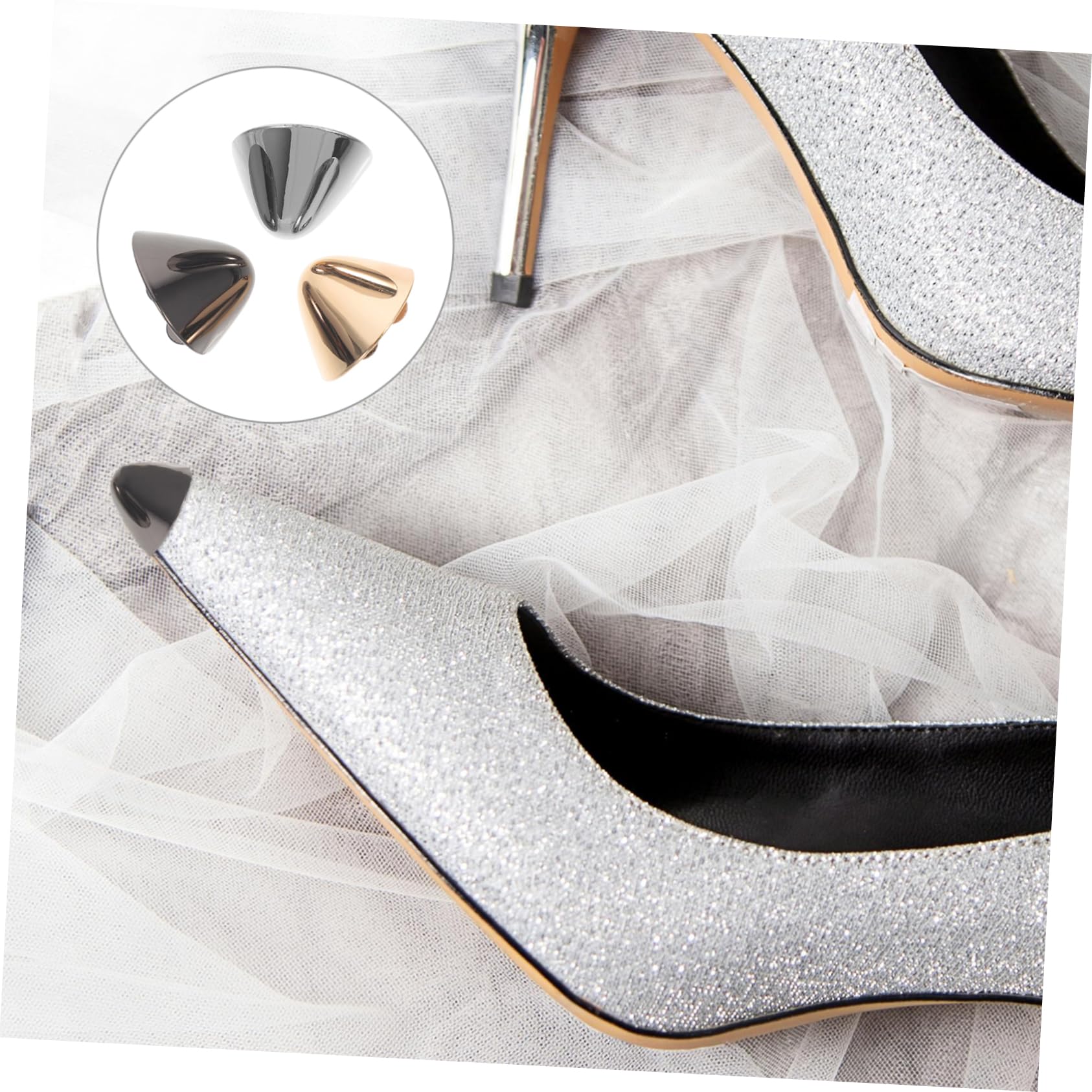 SOIMISS Tacones altos para proteger la cabeza. protectores de de zapatos puntiagudos puntas de talón de repuesto botas plateadas tapas de punta de tacones altos planchar
