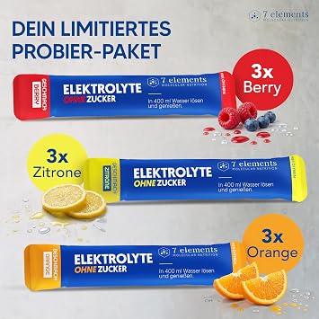 Electrolytes without sugar - tasting set - 1390 mg electrolytes for sports and hangovers - electrolyte powder low calorie and sugar-free - premium electrolytes with 3 x delicious flavours - 9 pieces