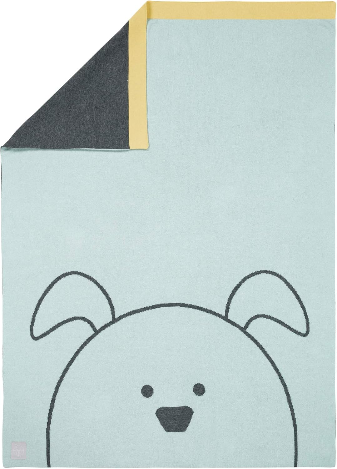 Lässig Baby Blanket GOTS, Little Chums Dog, Blue