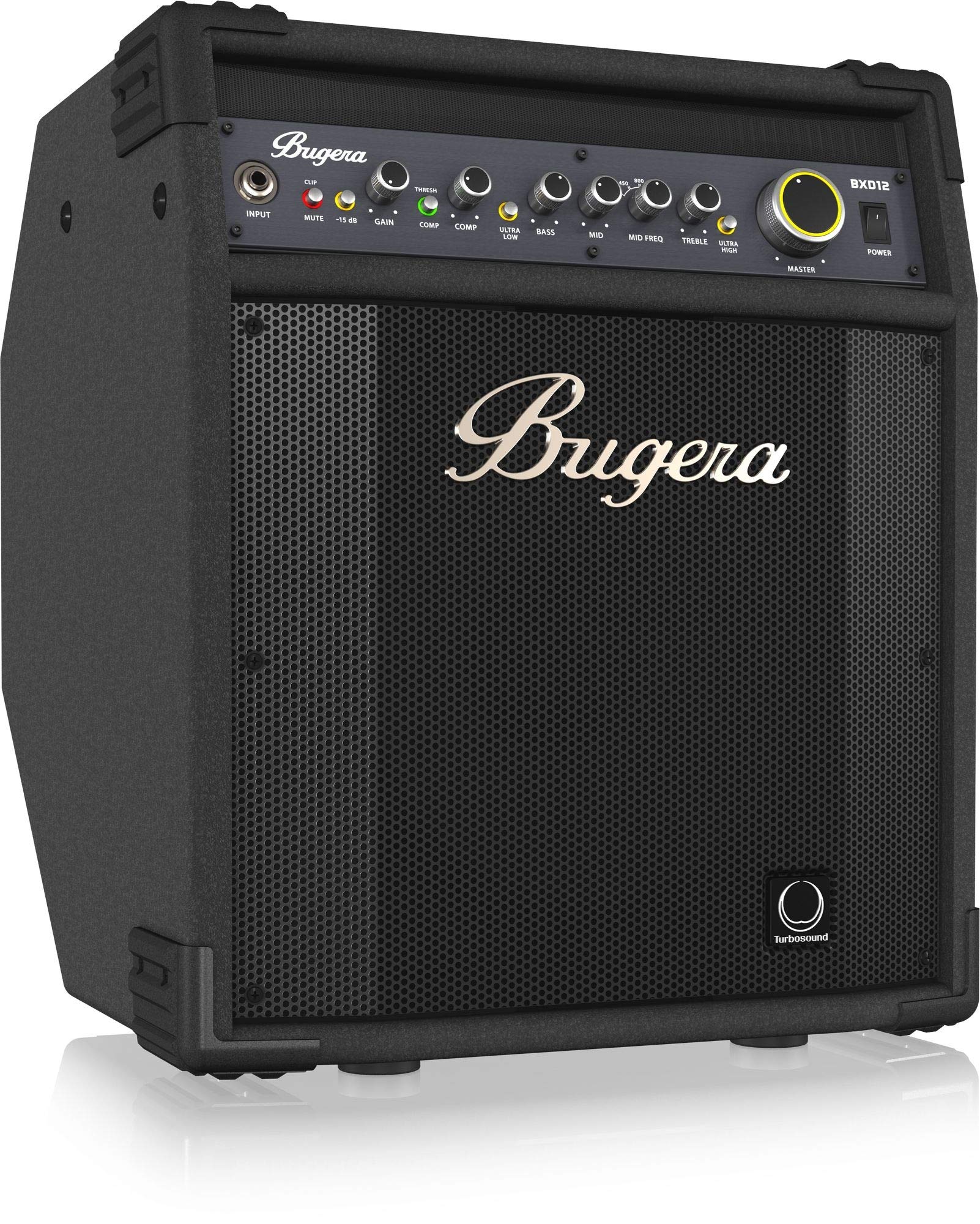 Bugera BXD12 Bassverstärker-Topteil, 1000 W, Class-D, mit 30,5 cm (12 Zoll) Original-Turbosound-Lautsprecher, MOSFET-Vorverstärker, Kompressor und DYNAMIZER-Technologie