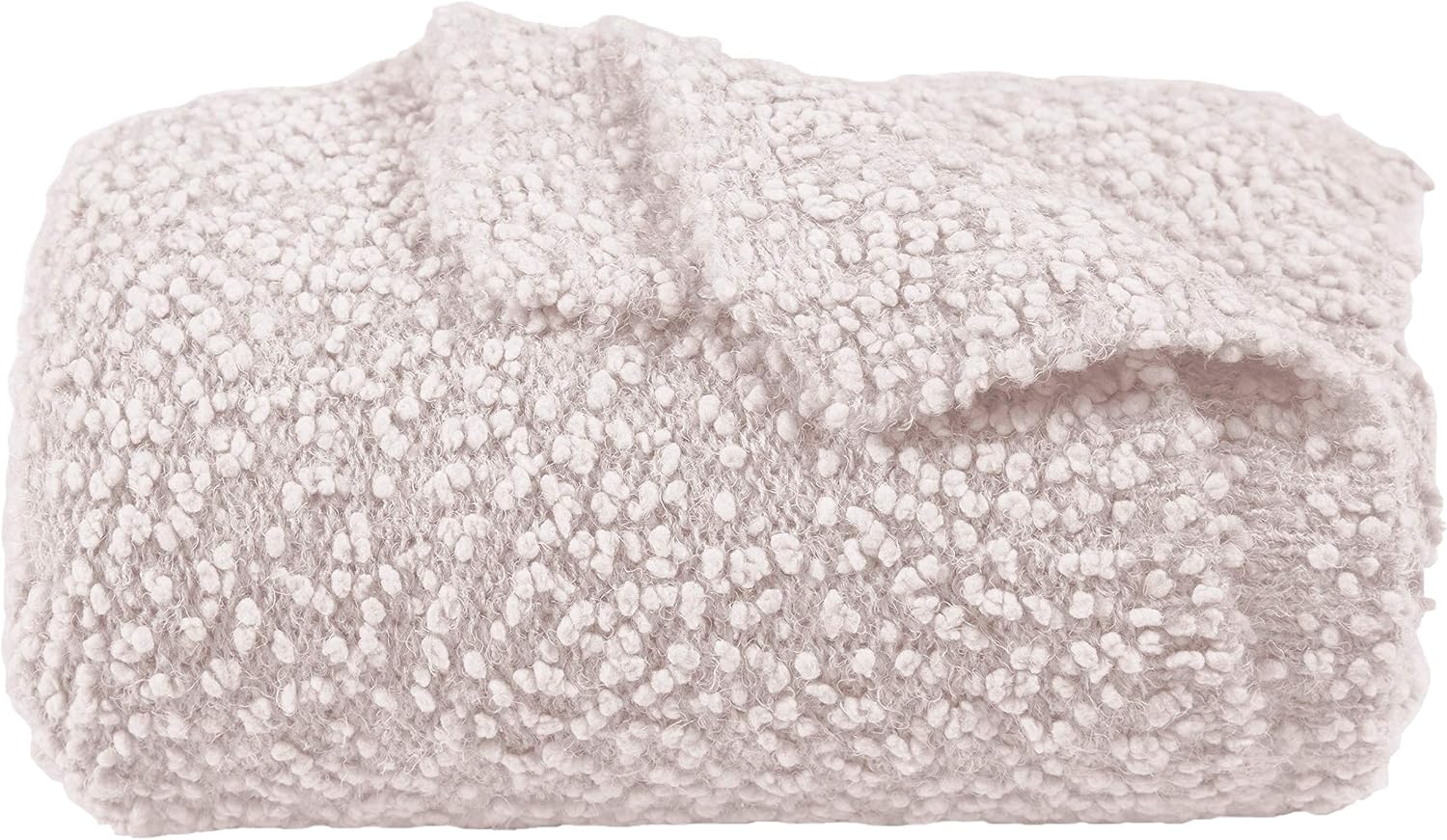 HiEnd Accents Pebble Creek Knitted Throw, 50x60 inch, Blush Pink Solid Color, Soft Cozy Warm Luxury Blanket