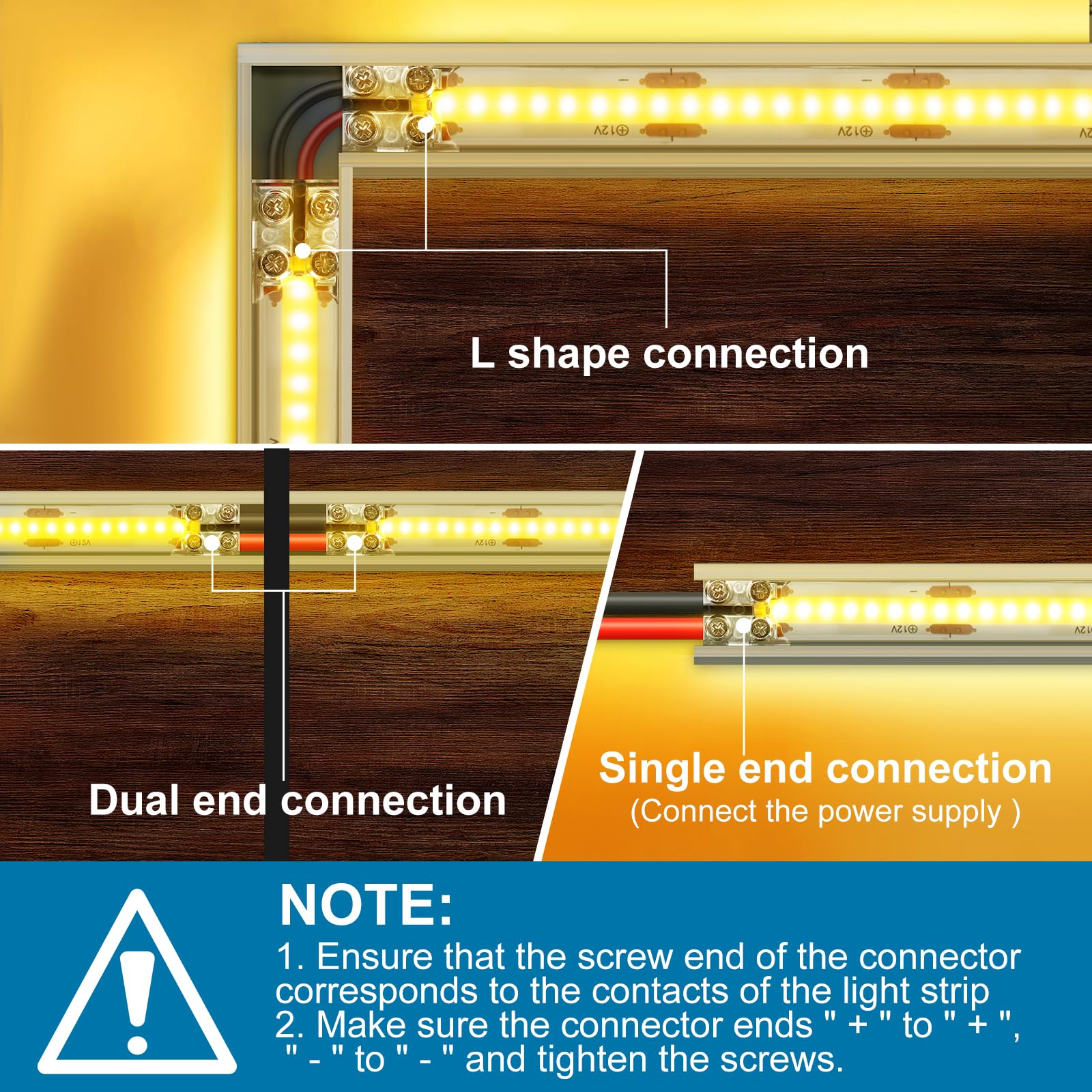 VIPMOON 12 Pack 2 Pin 10mm LED Strip Connectors - Image 2