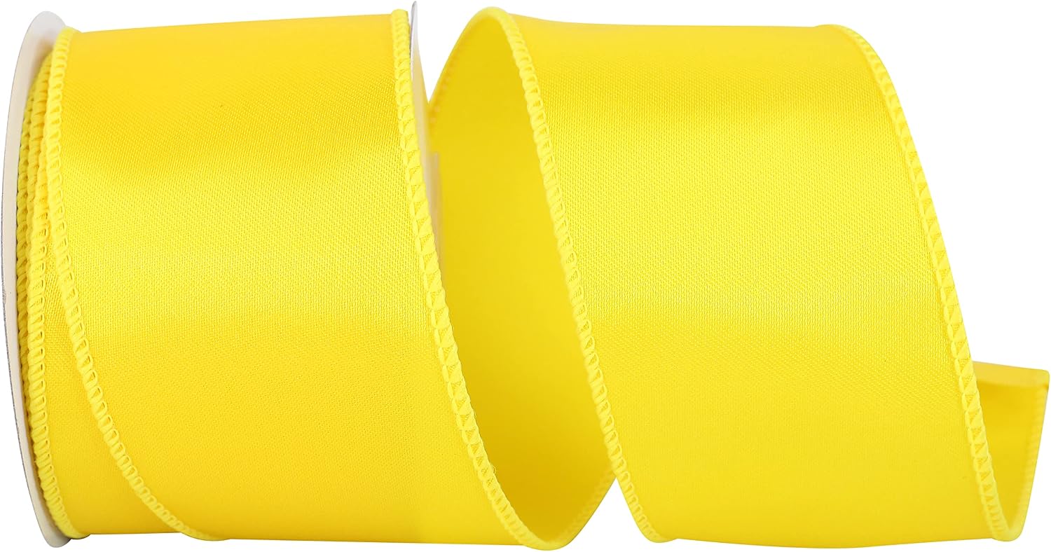 Reliant Ribbon 2.5" X 10 Yards Black Satin Wired Edge Ribbon - For Gift Wrapping & Bows