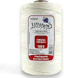 Extraforte Linha para Pipa e Rabiola, 6000 Jardas, 5584 Metros, 500g, Branco