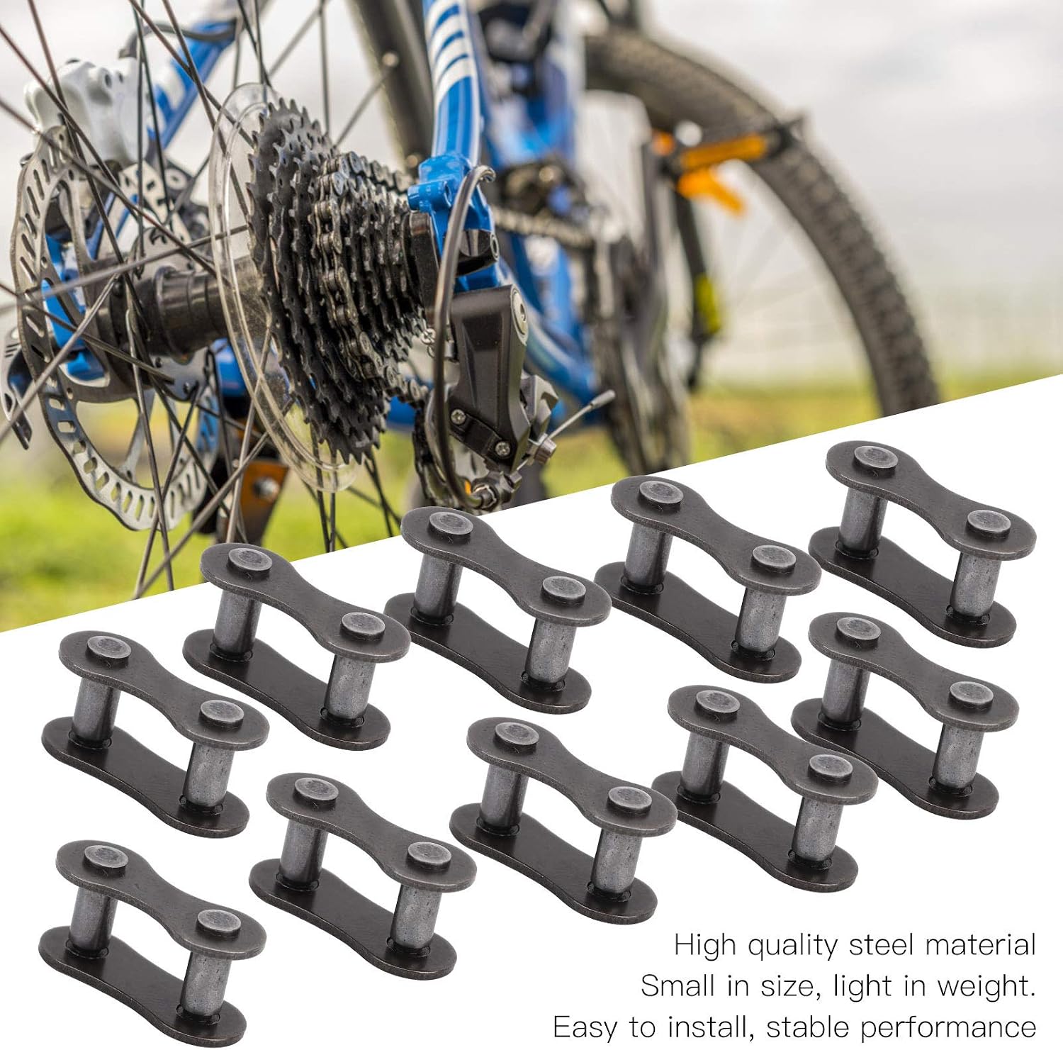 RiToEasysports Master Link, 410 Chain Connector Link Bike Motorcycle ATV Dirt Bike Steel Chain for Replacement Repair Maintenance