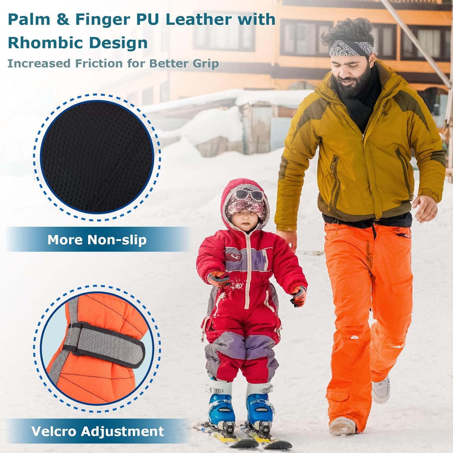 YAPJEB Kids Winter Ski Gloves Windproof Warm Gloves for Boys Girls Skating Snowboard Hiking Outdoor Sports Ages 3-14 - Image 3