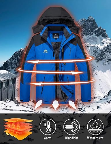 Skijacke Herren Reißverschluss Wasserdicht Thermoj Produktbild-Vorschau 7