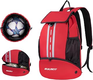 EULANT Mochilas de Fútbol con Compartimento para Zapatos, Mochila Multifuncional con Compartimento Inferior, Bolsas Deportivas Impermeables para Baloncesto Natación Camping Entrenamiento