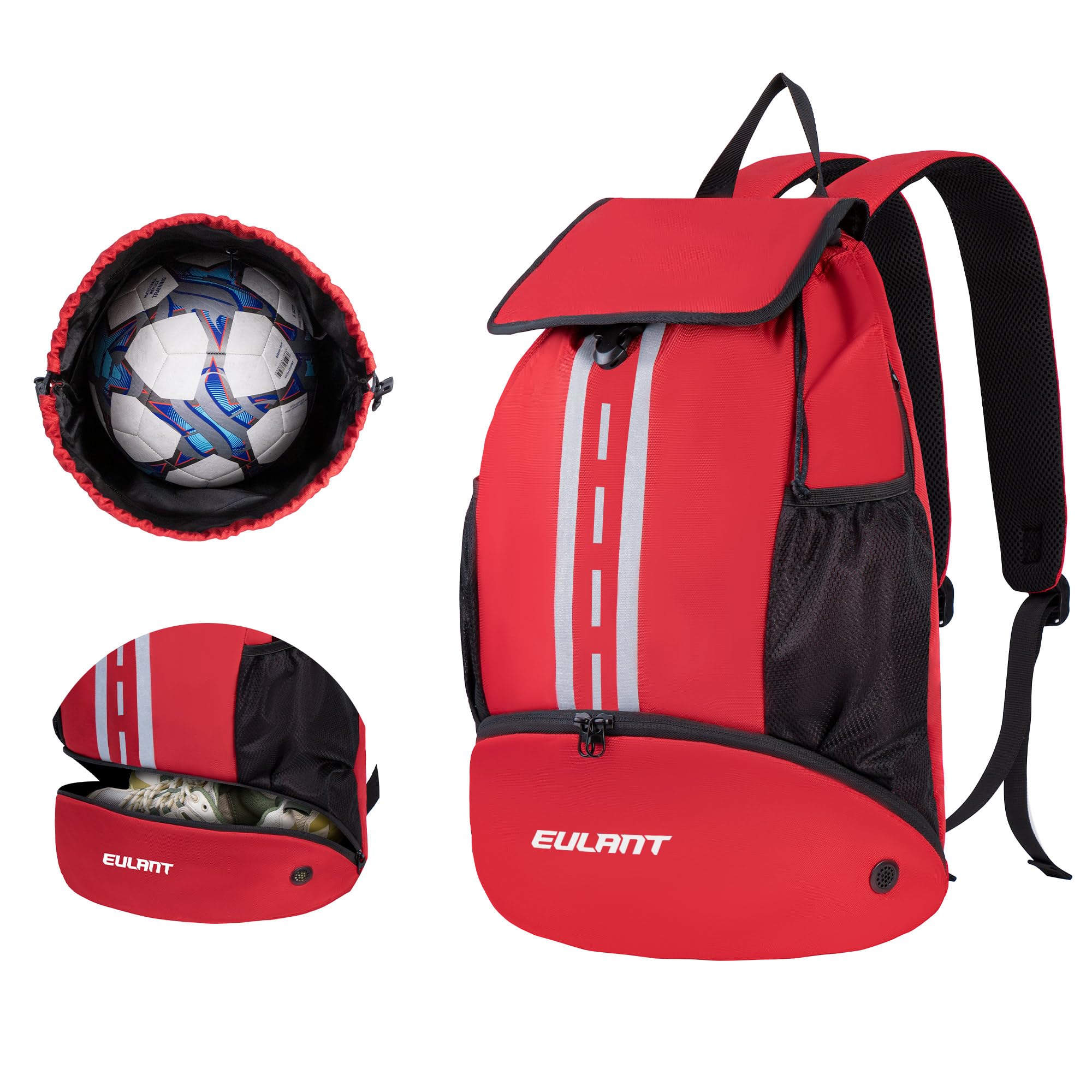EULANT Soccer Backpack with Shoes Compartment, Waterproof Drawstring Bag for Sport Gym Swim Yoga Travel Football Volleyball