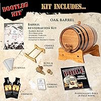 Vista 3 de Bootleg Kit™ kit de elaboración de whisky de Bourbon añejo, de Kentucky, con barril, Natural Oak