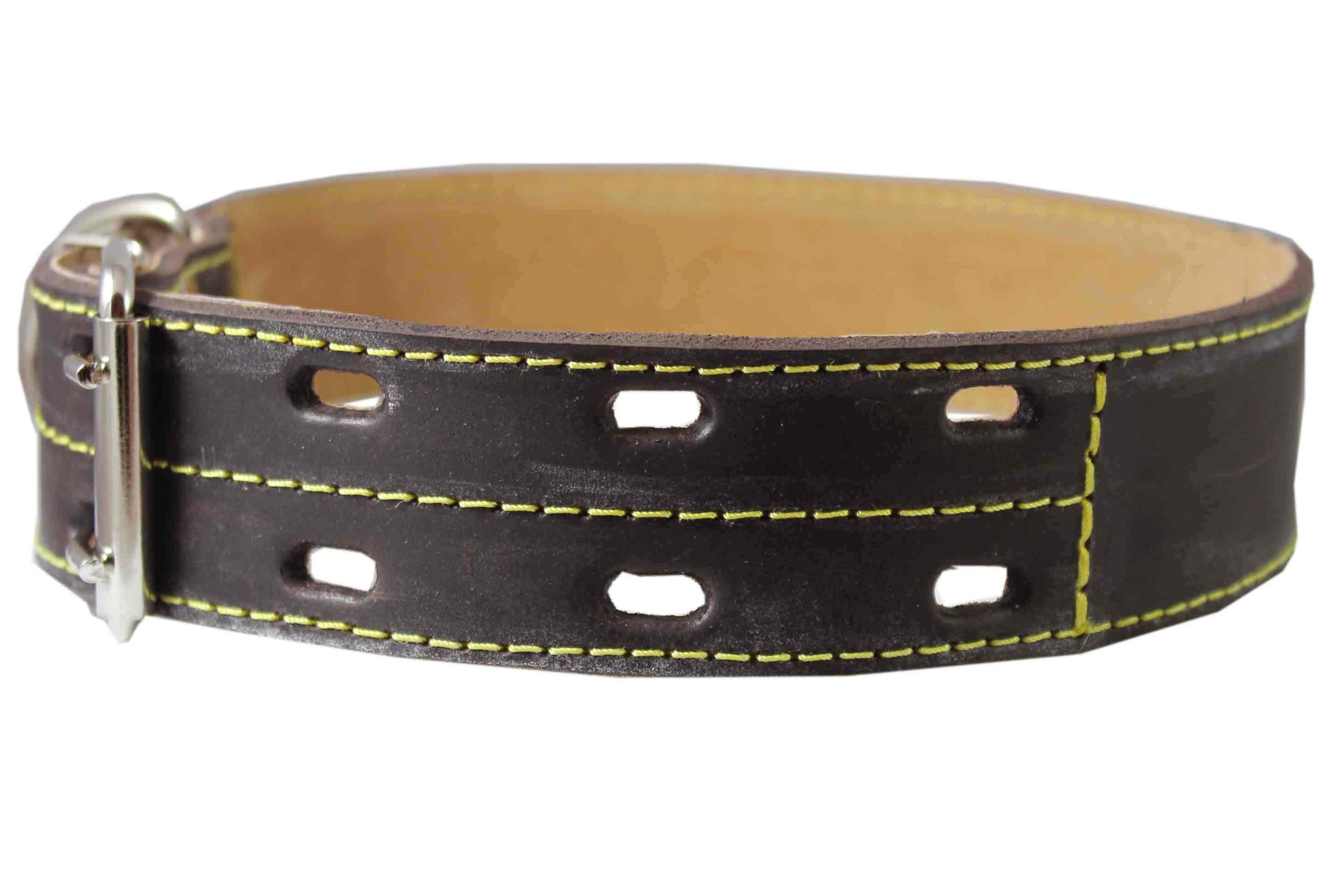 Genuine spessa in pelle collare collo Dimensioni da a 50,8 - 68,6 cm, larghezza 4,4 cm, marrone Mastiff, Great Dane