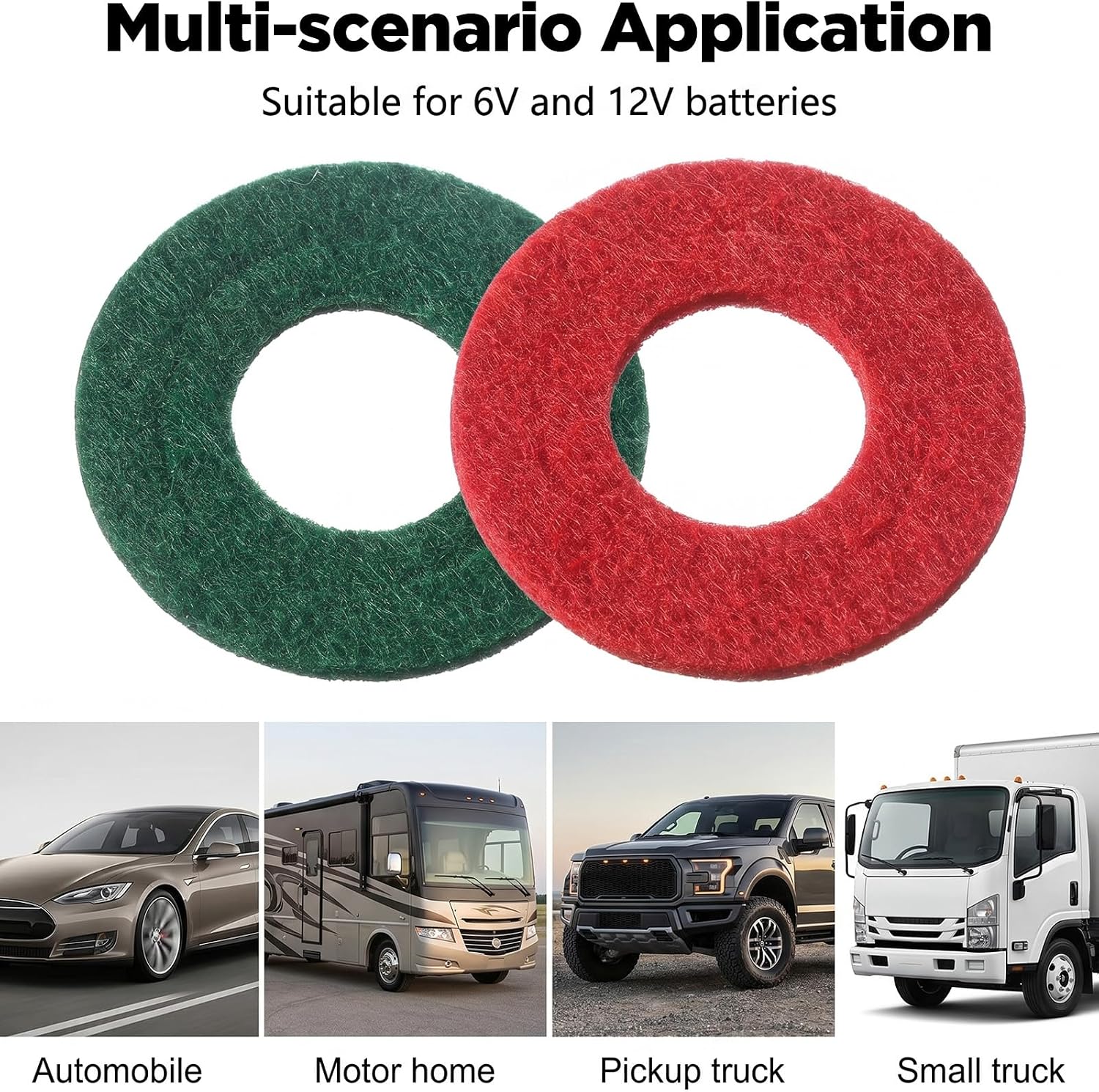 40PCS Battery Terminal Protector, Anti-Corrosion Battery Terminal Washers Pad Set, Felt Corrosion Protection Washers for Top & Side Post Batteries - 1.77" OD, 0.79" ID