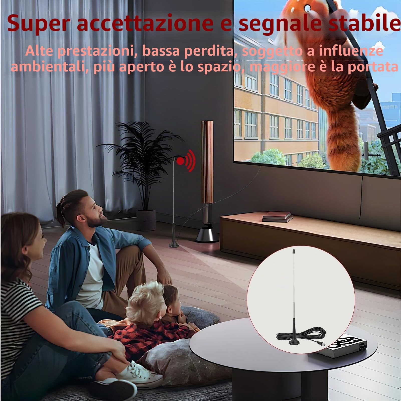 Antenna radio FM DAB+ con base magnetica e cavo da 3m, antenna telescopica 75 Ohm per DAB+ e FM, sistemi HiFi, ricevitori AV, home theater, sintonizzatori stereo, radio portatili