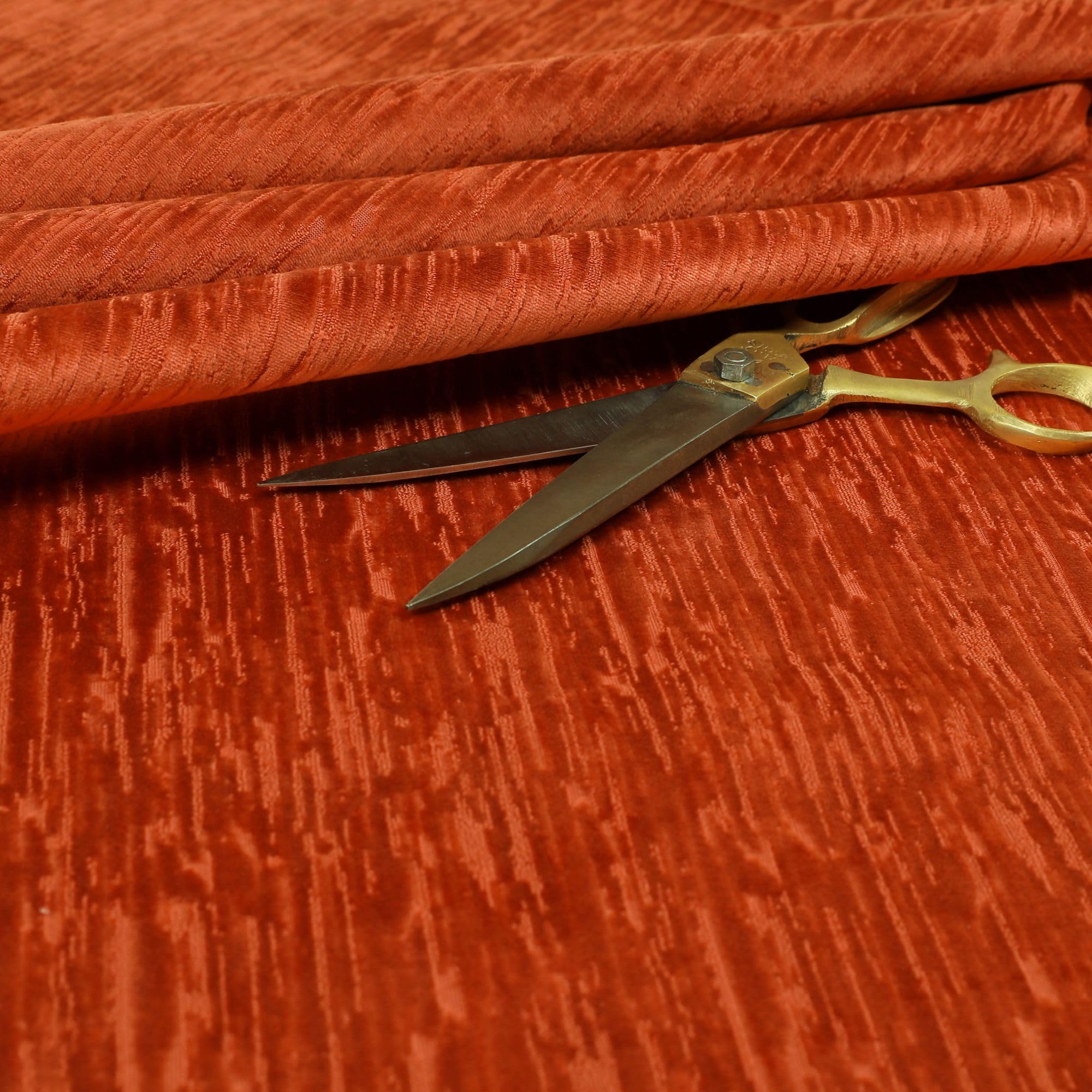 Redbrick Mill Fabrics Quality Soft Textured Orange Velvet Velour Upholstery Curtains Furnishing Fabric by the Metre, 135cm Width, 135cm Width (Per Metre)