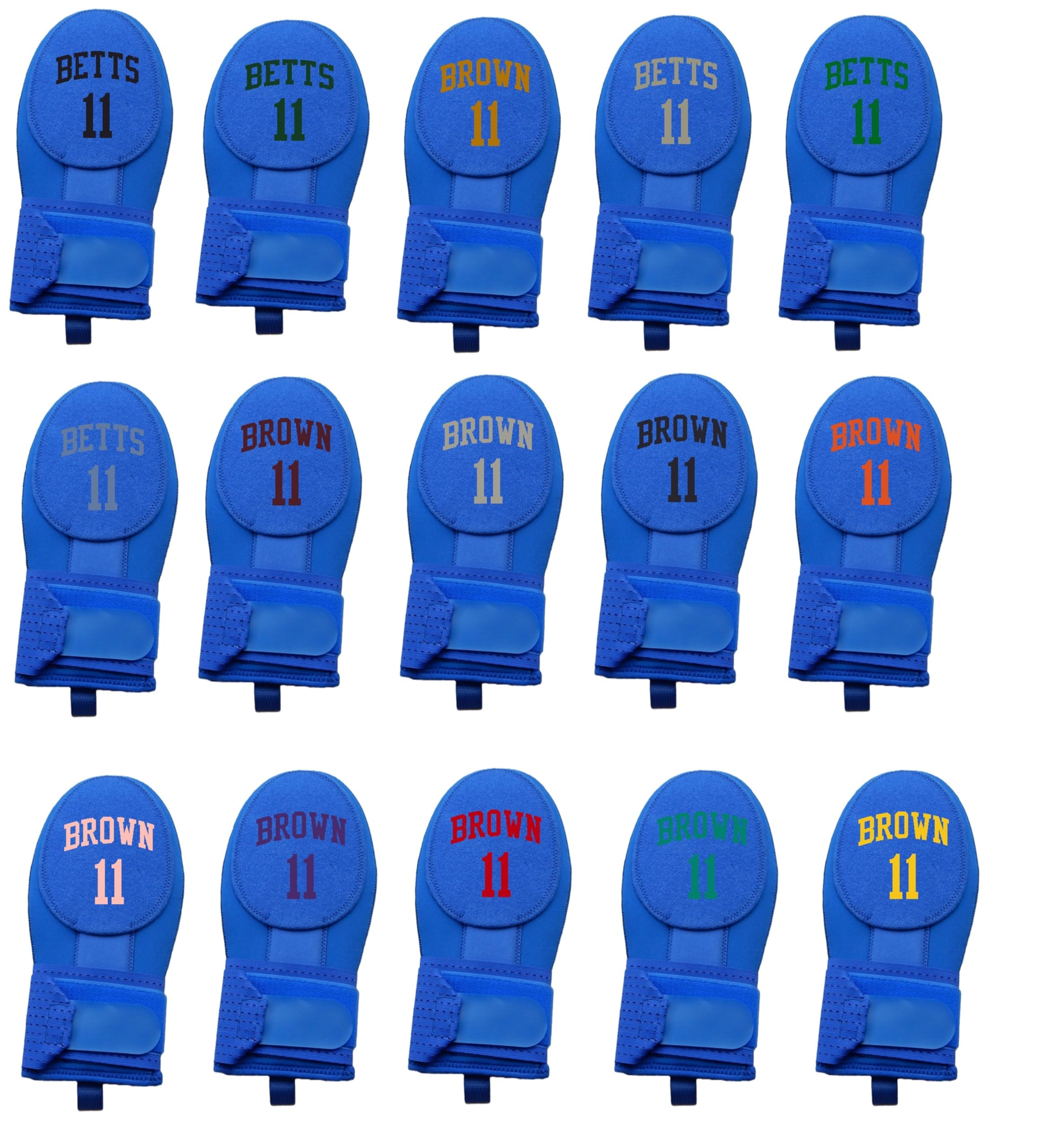 Blue Sliding Mitt with Custom Name & Number Baseball Softball. Baserunner Protection Glove, 17 Font Color Choices and 2 Sizes