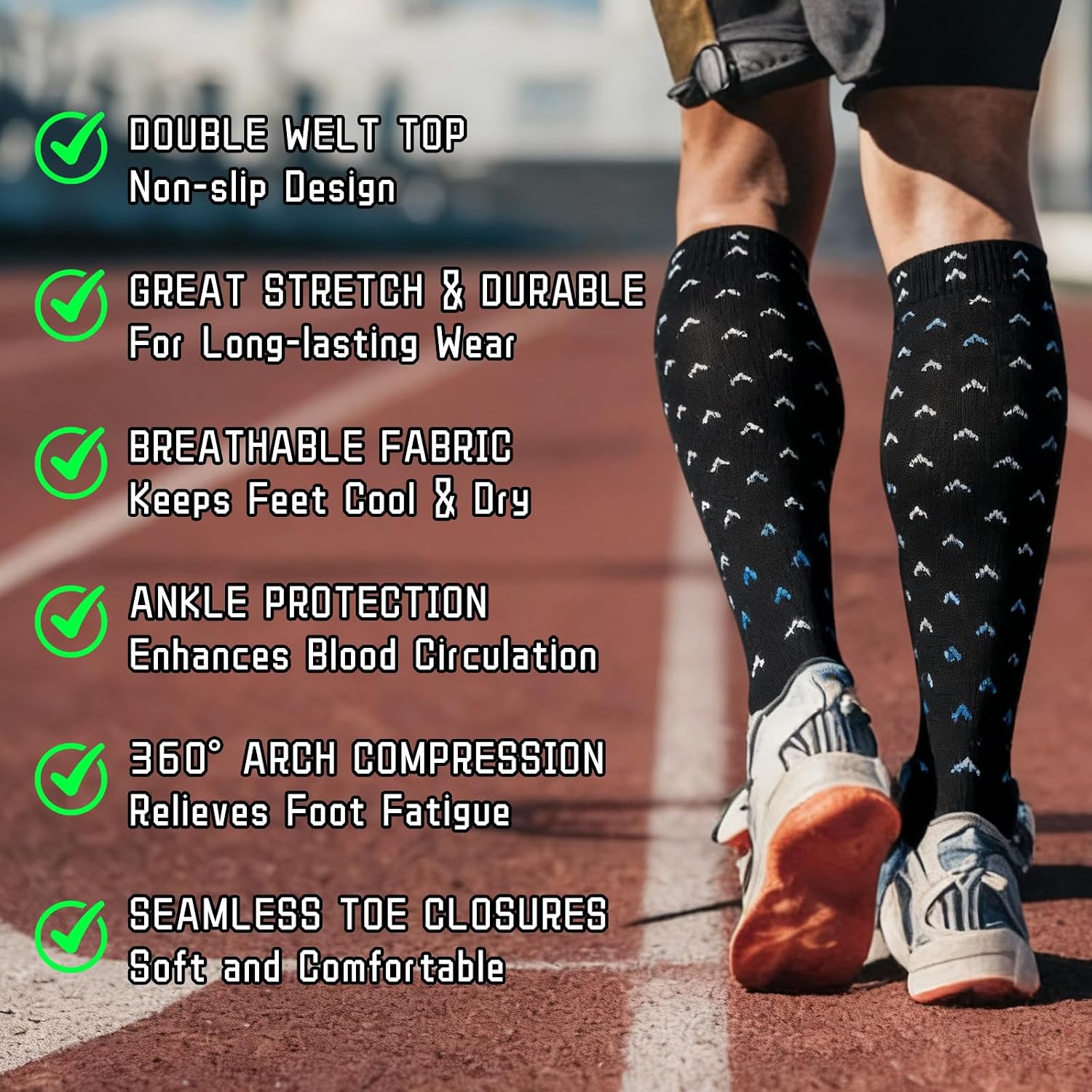6 Pairs Compression Socks for Women & Men –, Ideal for Running, Cycling, Sports & Everyday Comfort