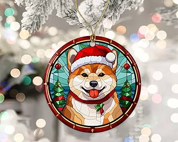 ステンドグラス☆のクリスマスのリース　犬のサンタクロース ステンドグラス☆のクリスマスのリース 犬のサンタクロース ステンド
