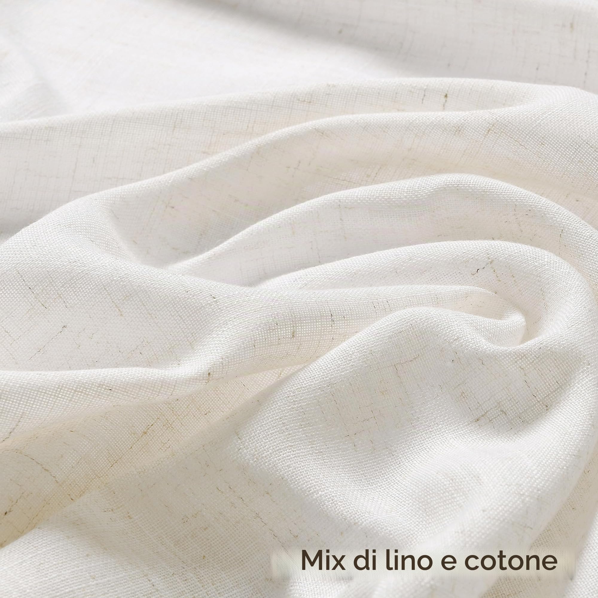 Tende in lino da 330 cm per soffitto alto soggiorno camera da letto 2 pannelli tende su misura con occhielli semi velate filtranti luce extra lunghe 332 cm per finestre a 2 piani, avorio crema 3,9 m