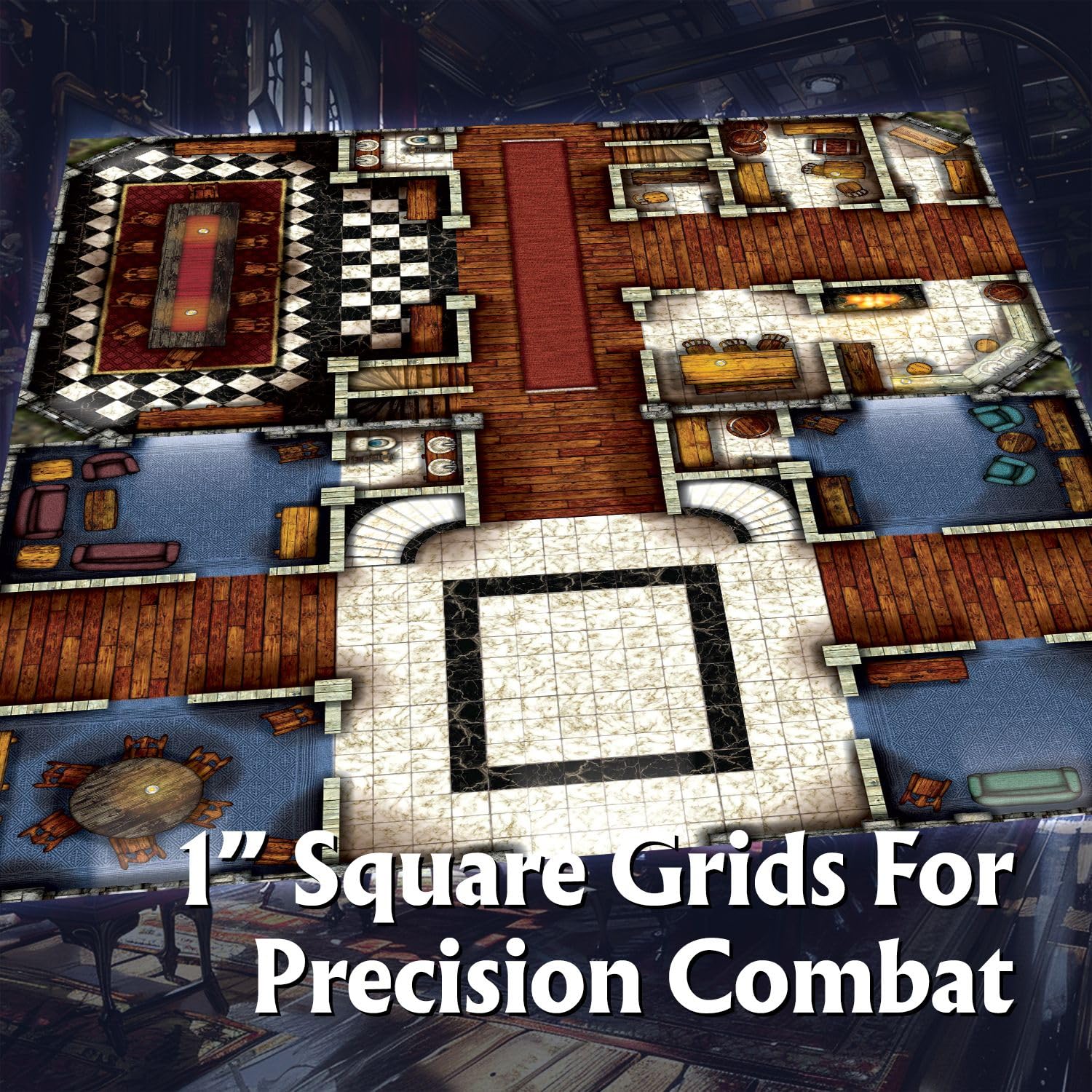 Arcknight The Highborne Manor Roleplaying Battlemaps; 16 mappe modulari RPG in 8 pagine fronte-retro, griglia quadrata da 2,5 cm, design modulare e versatile per giochi da tavolo - per Dungeons &